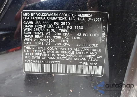 2023 Volkswagen Id.4 Pro from USA, damaged, VIN 1V2CMPE8XPC030722
